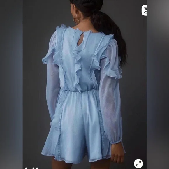 Anthropologie NWT Hutch Long Sleeve Frilled Romper small - Picture 2 of 14